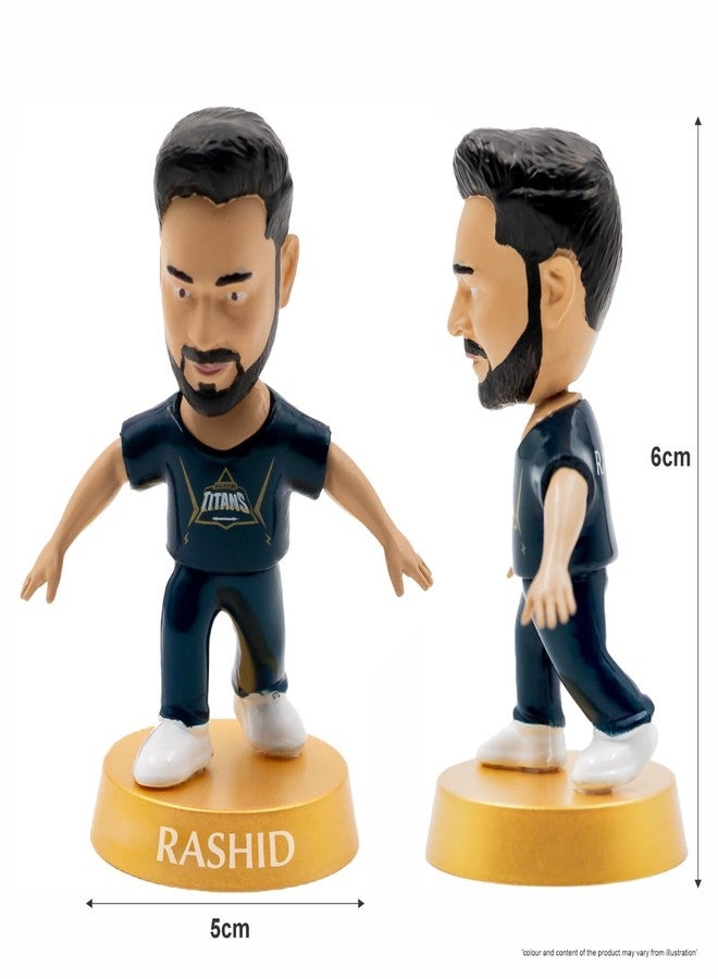 Chanak Cricket Icons Action Figure Rashid Khan Gujarat Titans Collectible Miniature Figurine, IPL Edition 360° Rotatable Head, GT Cricket Player for Fans & Kids, Collectors Pack of 1 - Image 3